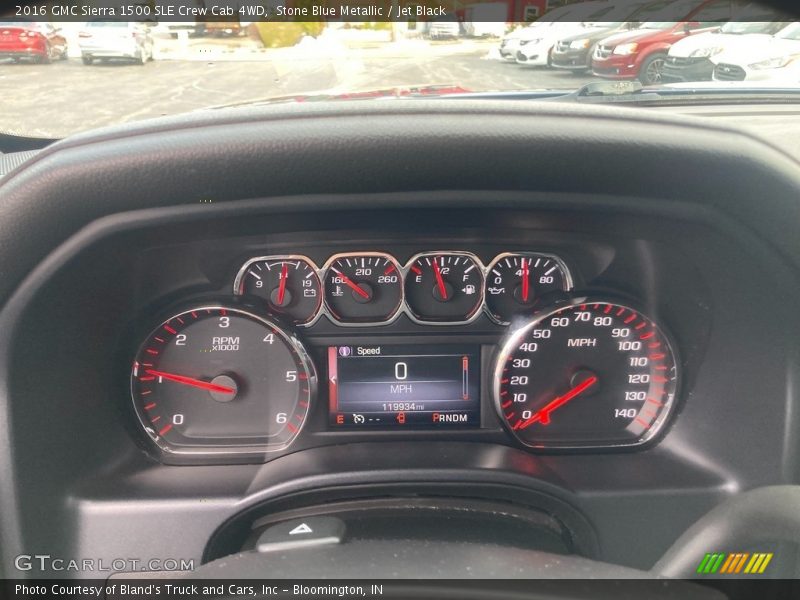 Stone Blue Metallic / Jet Black 2016 GMC Sierra 1500 SLE Crew Cab 4WD