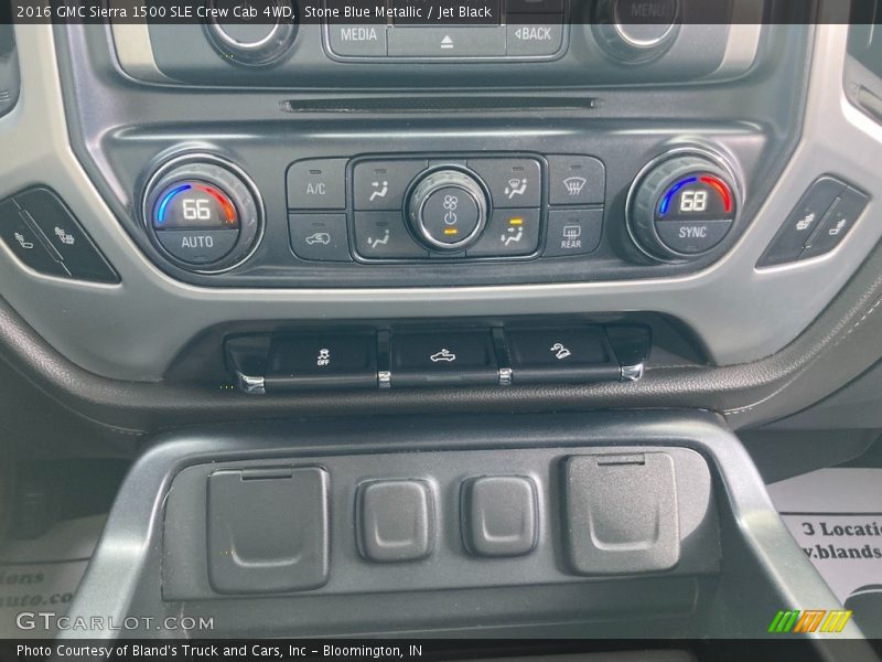 Stone Blue Metallic / Jet Black 2016 GMC Sierra 1500 SLE Crew Cab 4WD