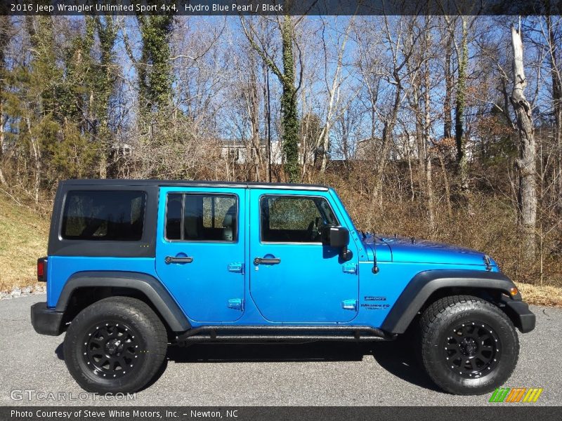 Hydro Blue Pearl / Black 2016 Jeep Wrangler Unlimited Sport 4x4