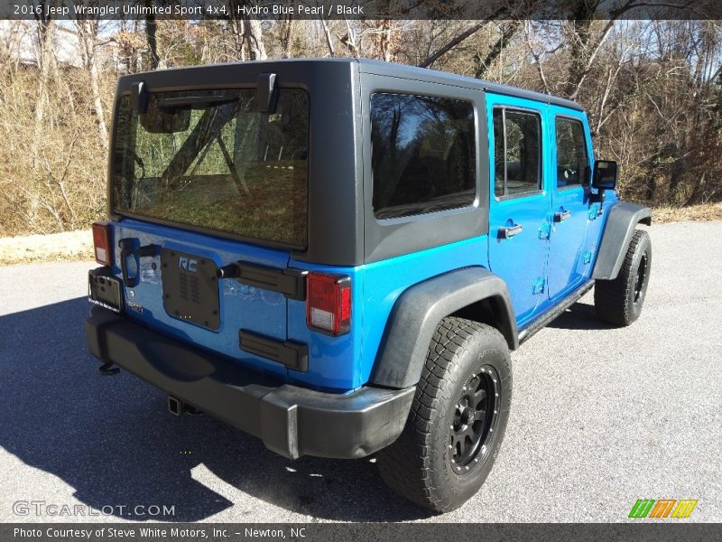 Hydro Blue Pearl / Black 2016 Jeep Wrangler Unlimited Sport 4x4