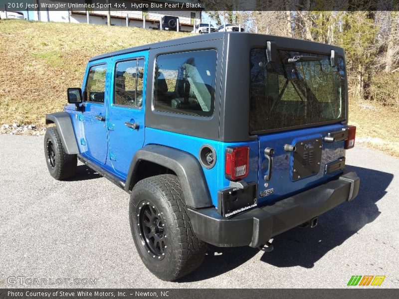 Hydro Blue Pearl / Black 2016 Jeep Wrangler Unlimited Sport 4x4