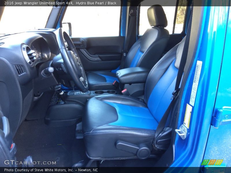 Hydro Blue Pearl / Black 2016 Jeep Wrangler Unlimited Sport 4x4