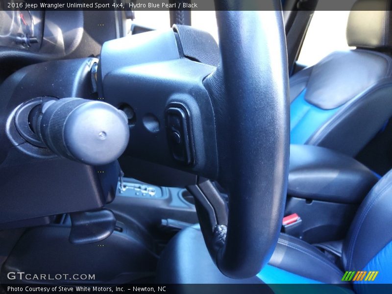 Hydro Blue Pearl / Black 2016 Jeep Wrangler Unlimited Sport 4x4