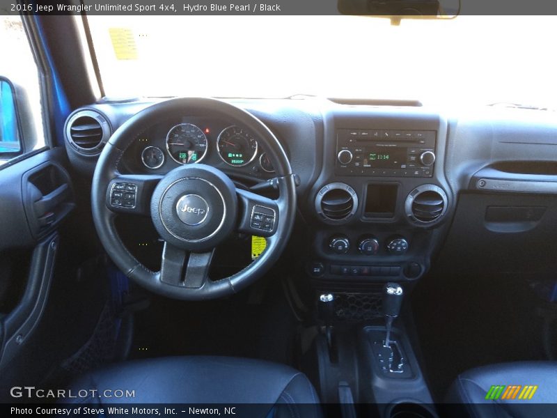Hydro Blue Pearl / Black 2016 Jeep Wrangler Unlimited Sport 4x4