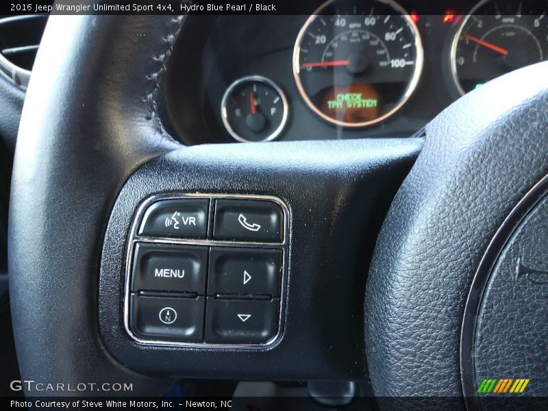 Hydro Blue Pearl / Black 2016 Jeep Wrangler Unlimited Sport 4x4