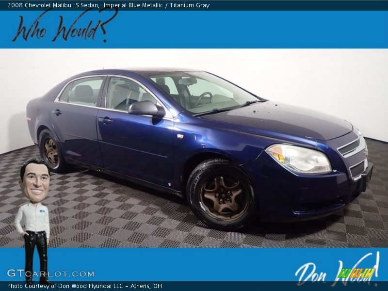 Imperial Blue Metallic / Titanium Gray 2008 Chevrolet Malibu LS Sedan