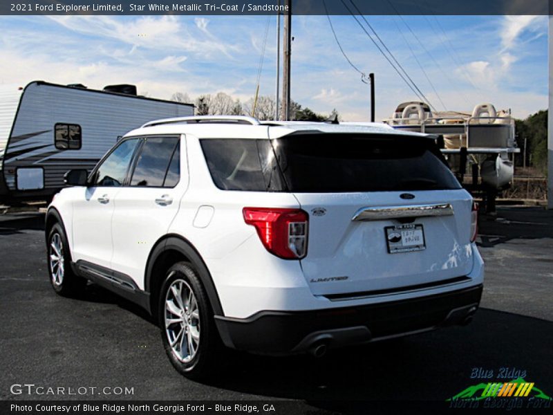 Star White Metallic Tri-Coat / Sandstone 2021 Ford Explorer Limited