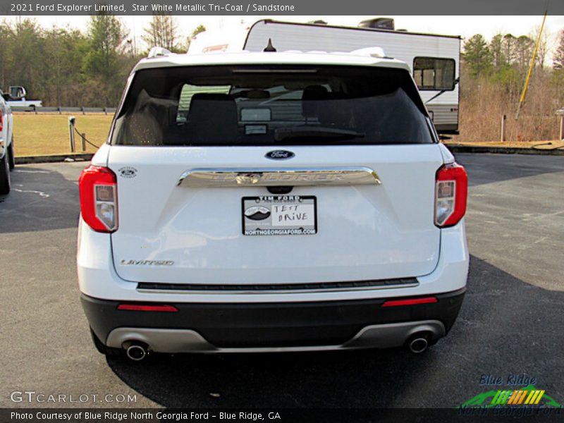 Star White Metallic Tri-Coat / Sandstone 2021 Ford Explorer Limited