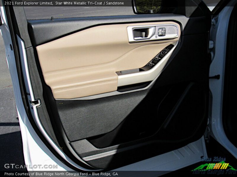 Star White Metallic Tri-Coat / Sandstone 2021 Ford Explorer Limited