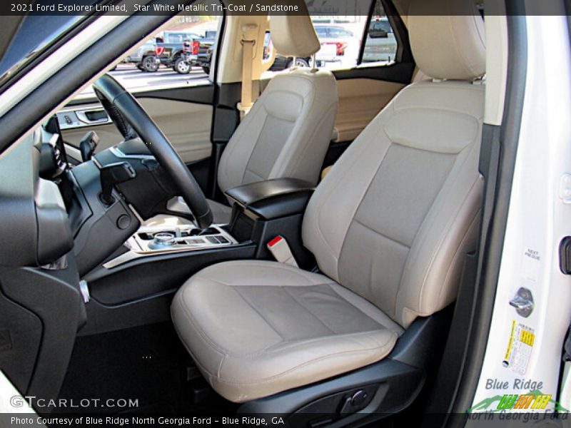 Star White Metallic Tri-Coat / Sandstone 2021 Ford Explorer Limited
