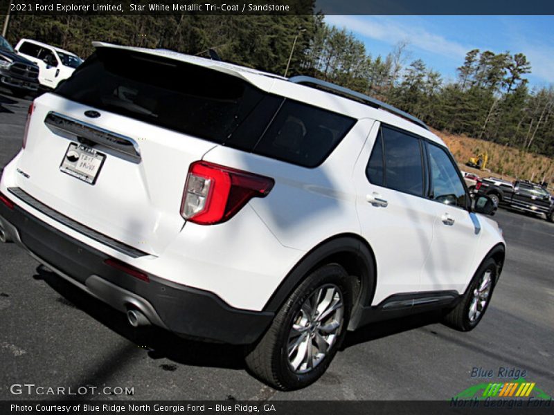 Star White Metallic Tri-Coat / Sandstone 2021 Ford Explorer Limited