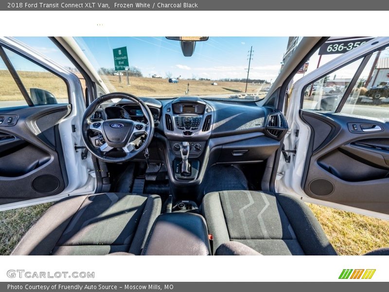 Frozen White / Charcoal Black 2018 Ford Transit Connect XLT Van