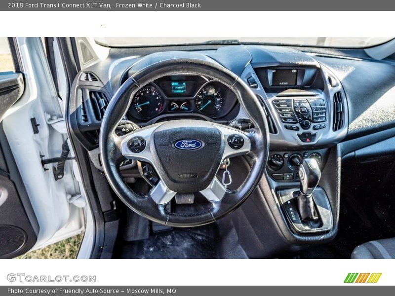 Frozen White / Charcoal Black 2018 Ford Transit Connect XLT Van