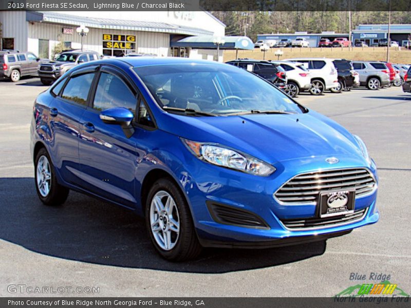 Lightning Blue / Charcoal Black 2019 Ford Fiesta SE Sedan