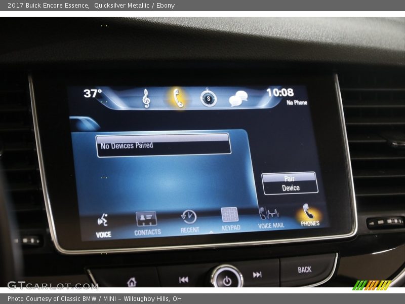 Controls of 2017 Encore Essence