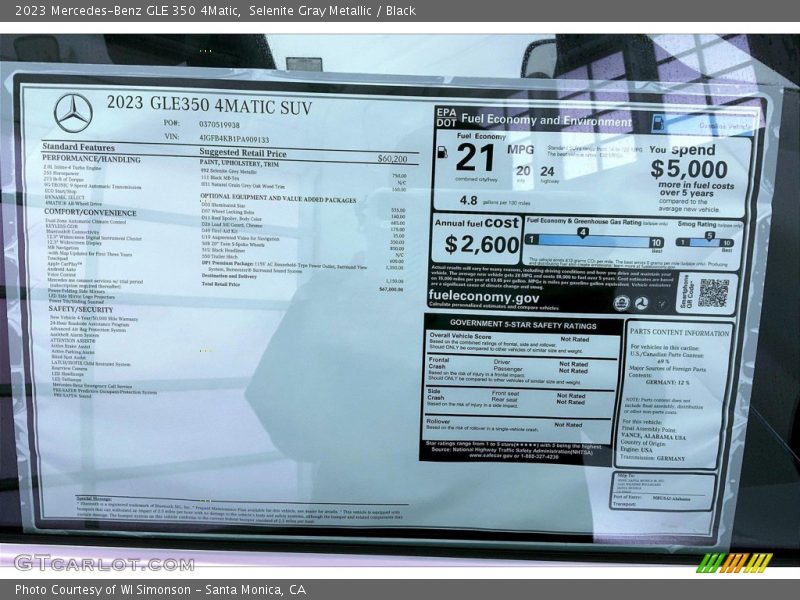 Selenite Gray Metallic / Black 2023 Mercedes-Benz GLE 350 4Matic