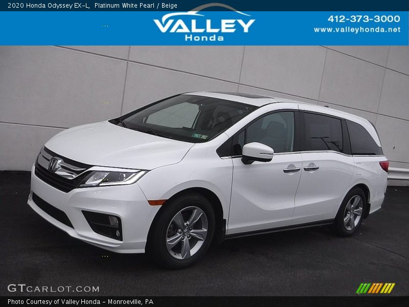 Platinum White Pearl / Beige 2020 Honda Odyssey EX-L