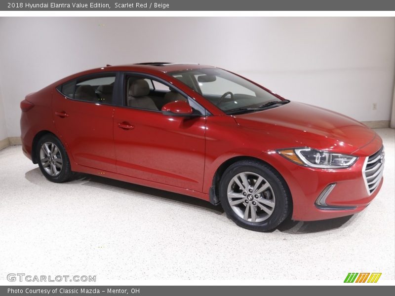 Scarlet Red / Beige 2018 Hyundai Elantra Value Edition