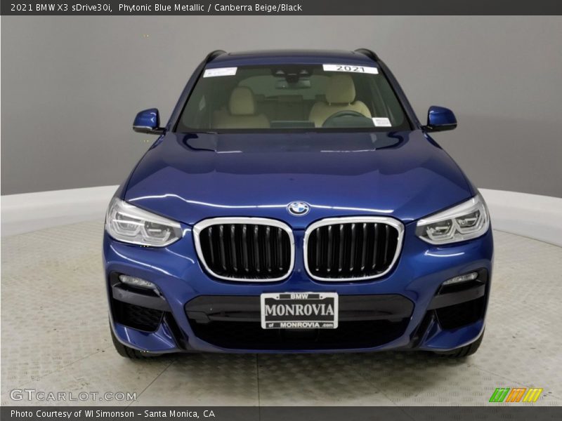 Phytonic Blue Metallic / Canberra Beige/Black 2021 BMW X3 sDrive30i