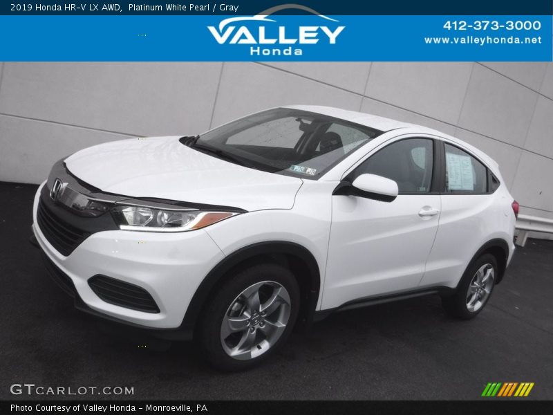 Platinum White Pearl / Gray 2019 Honda HR-V LX AWD