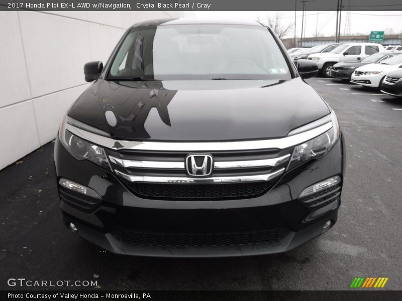 Crystal Black Pearl / Gray 2017 Honda Pilot EX-L AWD w/Navigation