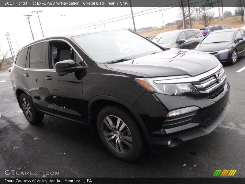 Crystal Black Pearl / Gray 2017 Honda Pilot EX-L AWD w/Navigation