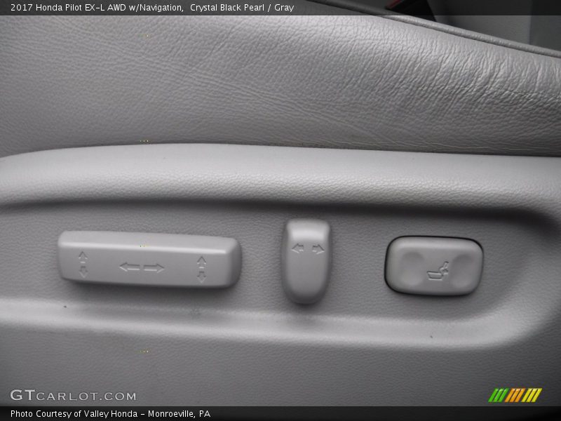 Crystal Black Pearl / Gray 2017 Honda Pilot EX-L AWD w/Navigation
