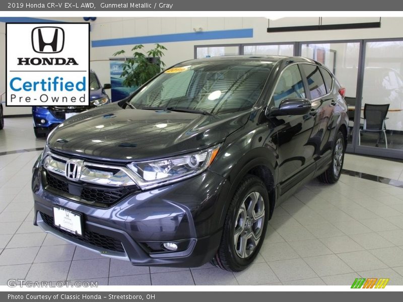 Gunmetal Metallic / Gray 2019 Honda CR-V EX-L AWD