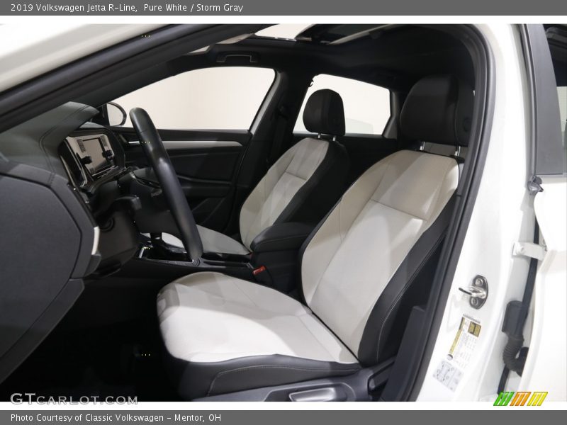 Pure White / Storm Gray 2019 Volkswagen Jetta R-Line
