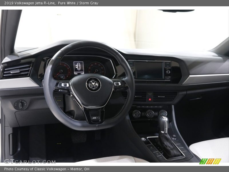 Pure White / Storm Gray 2019 Volkswagen Jetta R-Line