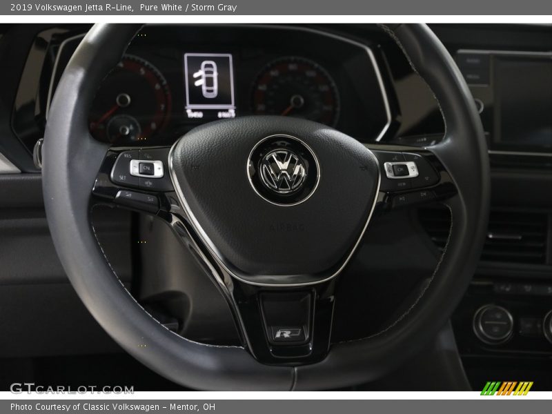 Pure White / Storm Gray 2019 Volkswagen Jetta R-Line