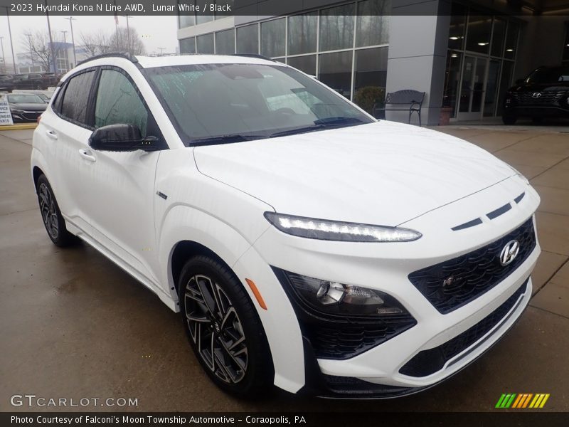 Lunar White / Black 2023 Hyundai Kona N Line AWD