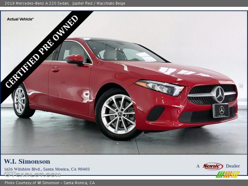 Jupiter Red / Macchiato Beige 2019 Mercedes-Benz A 220 Sedan