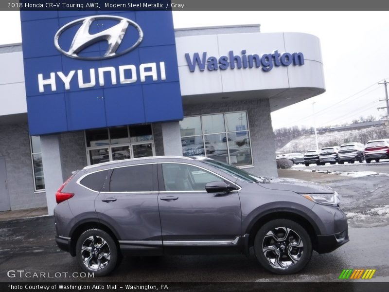 Modern Steel Metallic / Gray 2018 Honda CR-V Touring AWD