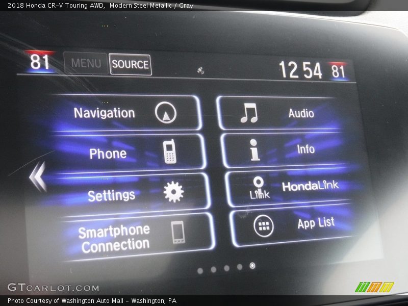 Modern Steel Metallic / Gray 2018 Honda CR-V Touring AWD