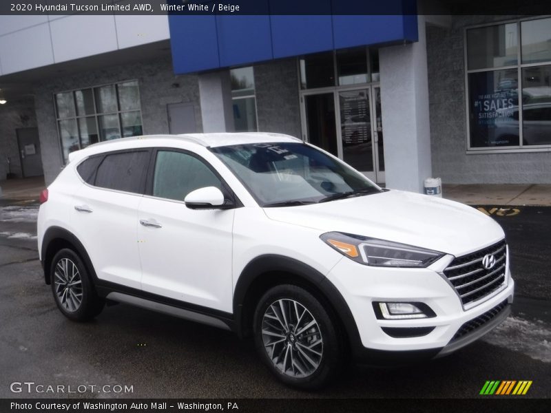 Winter White / Beige 2020 Hyundai Tucson Limited AWD