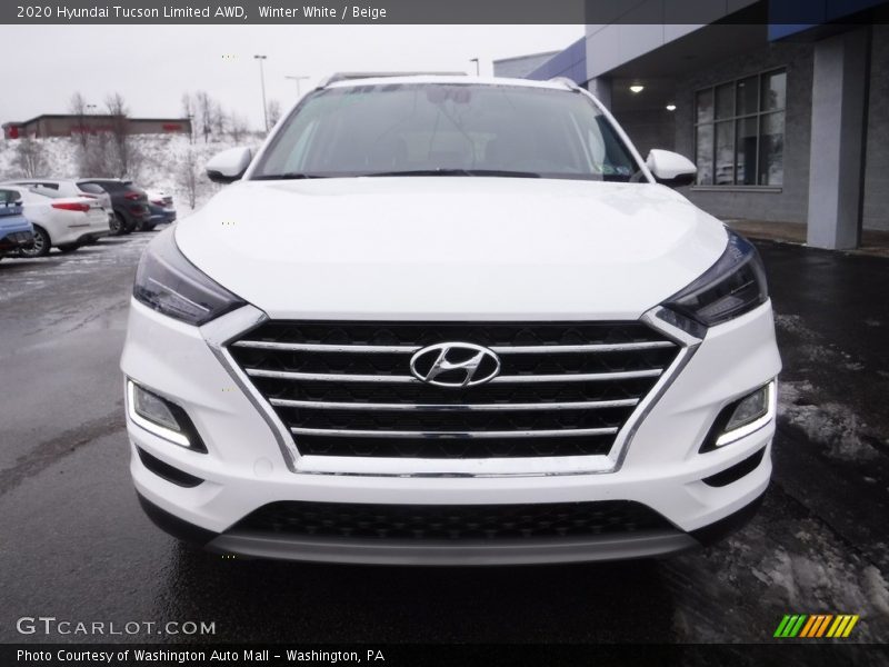 Winter White / Beige 2020 Hyundai Tucson Limited AWD
