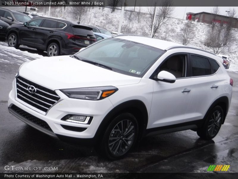 Winter White / Beige 2020 Hyundai Tucson Limited AWD