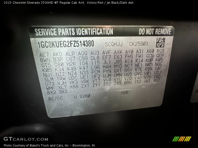 Victory Red / Jet Black/Dark Ash 2015 Chevrolet Silverado 2500HD WT Regular Cab 4x4