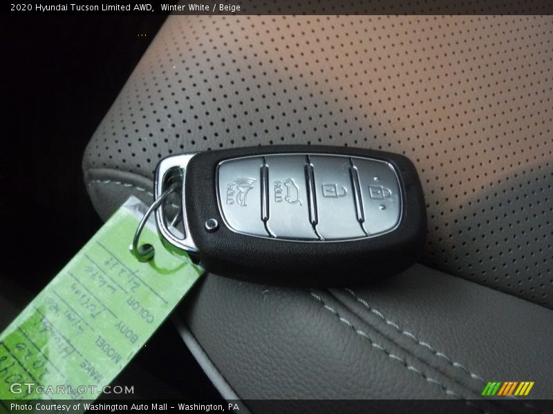 Winter White / Beige 2020 Hyundai Tucson Limited AWD