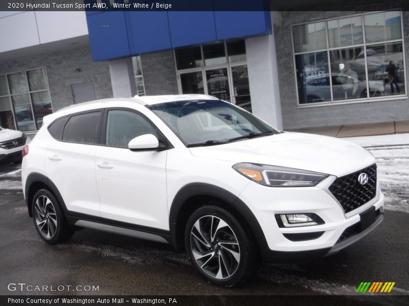 Winter White / Beige 2020 Hyundai Tucson Sport AWD