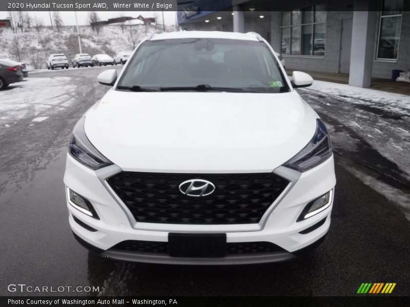 Winter White / Beige 2020 Hyundai Tucson Sport AWD