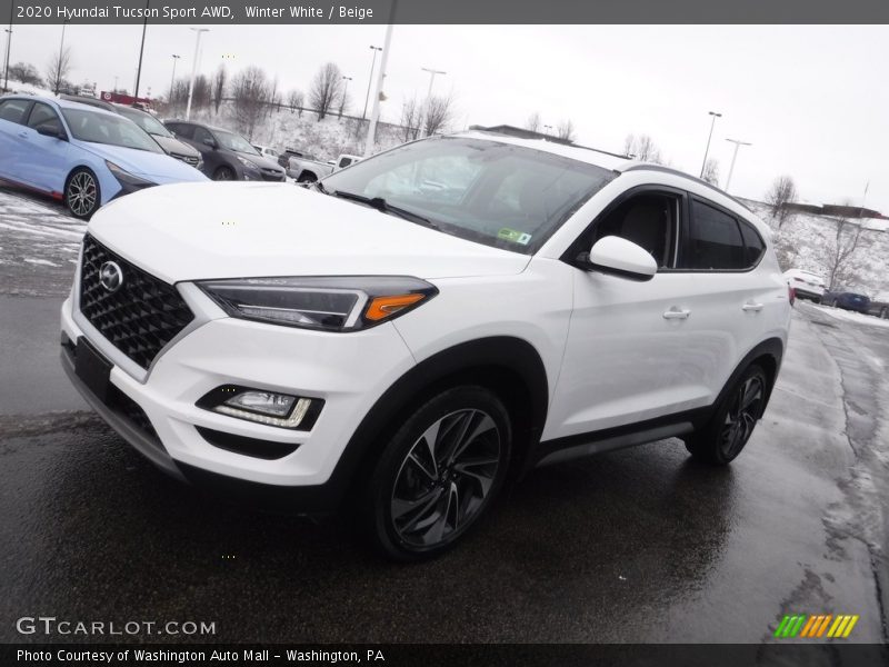 Winter White / Beige 2020 Hyundai Tucson Sport AWD