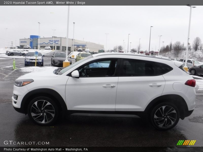 Winter White / Beige 2020 Hyundai Tucson Sport AWD