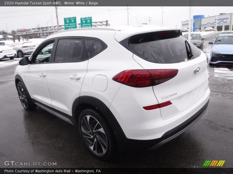 Winter White / Beige 2020 Hyundai Tucson Sport AWD