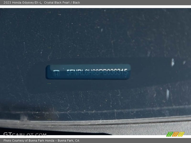Crystal Black Pearl / Black 2023 Honda Odyssey EX-L