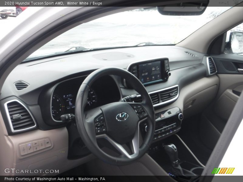 Winter White / Beige 2020 Hyundai Tucson Sport AWD