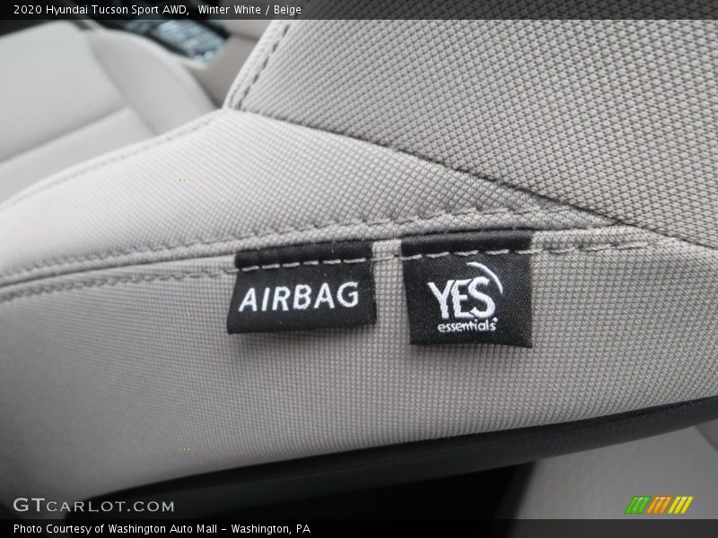 Winter White / Beige 2020 Hyundai Tucson Sport AWD