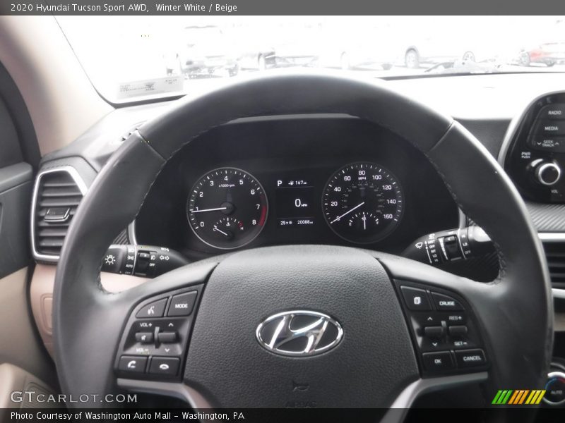Winter White / Beige 2020 Hyundai Tucson Sport AWD