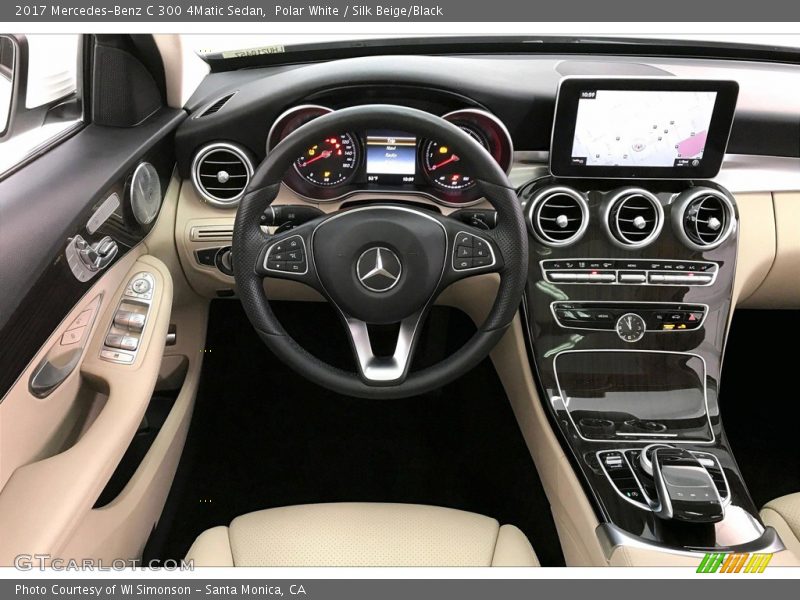 Polar White / Silk Beige/Black 2017 Mercedes-Benz C 300 4Matic Sedan